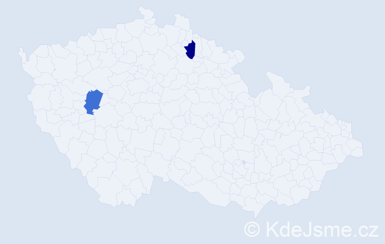 Příjmení: 'Veg', počet výskytů 8 v celé ČR