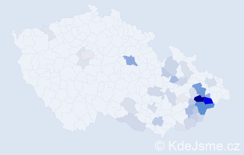 Příjmení: 'Goláňová', počet výskytů 143 v celé ČR