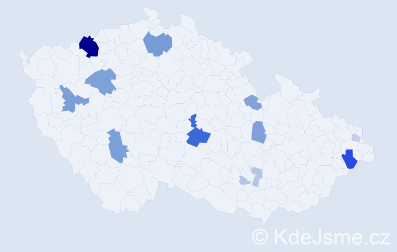 Příjmení: 'Fulier', počet výskytů 29 v celé ČR