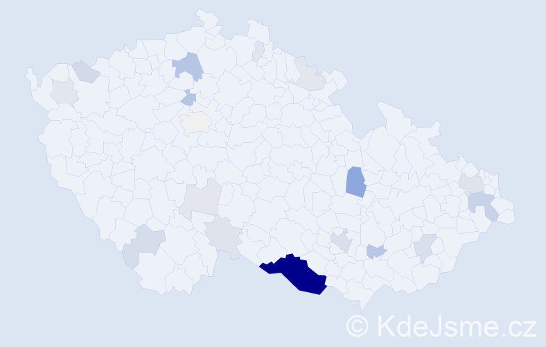 Příjmení: 'Klempa', počet výskytů 76 v celé ČR