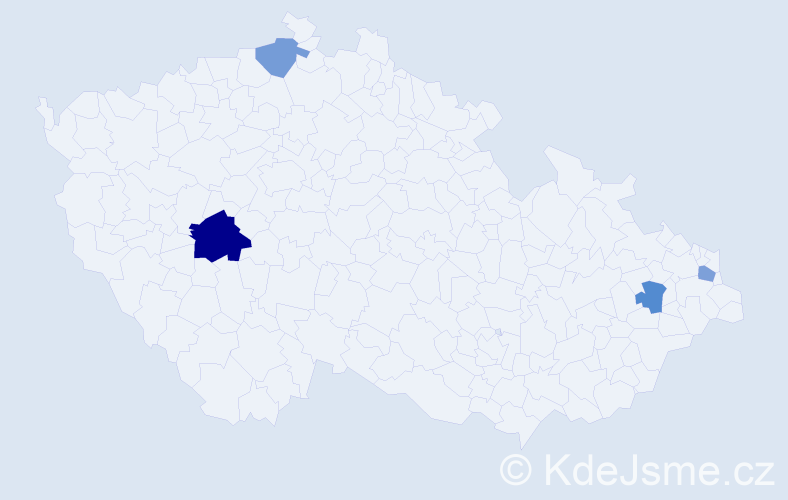 Příjmení: 'Kňaze', počet výskytů 6 v celé ČR