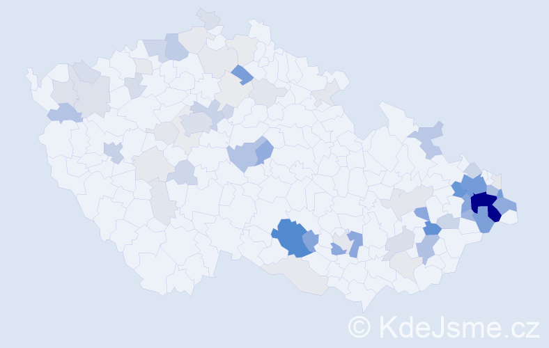 Příjmení: 'Filipec', počet výskytů 267 v celé ČR