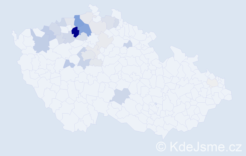 Příjmení: 'Johanovský', počet výskytů 98 v celé ČR