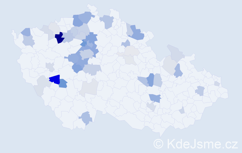 Příjmení: 'Tatar', počet výskytů 139 v celé ČR