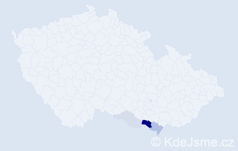 Příjmení: 'Vyhoda', počet výskytů 8 v celé ČR