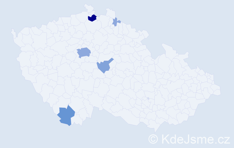 Příjmení: 'Bočák', počet výskytů 15 v celé ČR