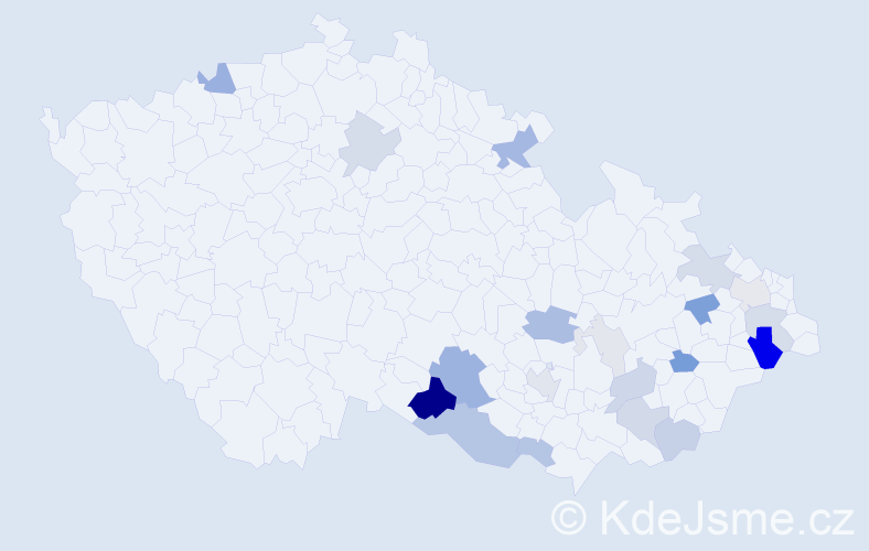 Příjmení: 'Šerková', počet výskytů 60 v celé ČR