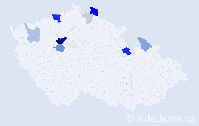 Příjmení: 'Botová', počet výskytů 25 v celé ČR
