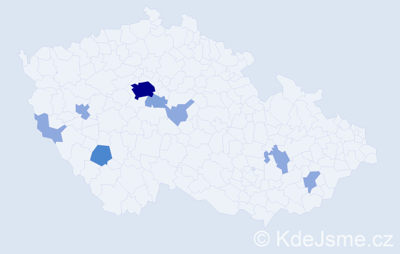 Příjmení: 'Regal', počet výskytů 19 v celé ČR