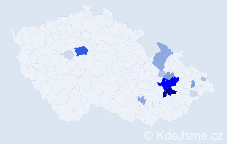 Příjmení: 'Mohaplová', počet výskytů 59 v celé ČR