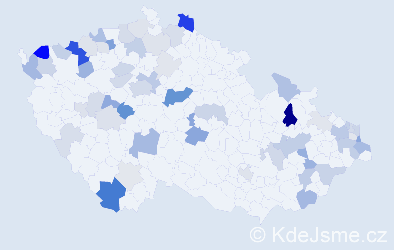 Příjmení: 'Lupták', počet výskytů 151 v celé ČR