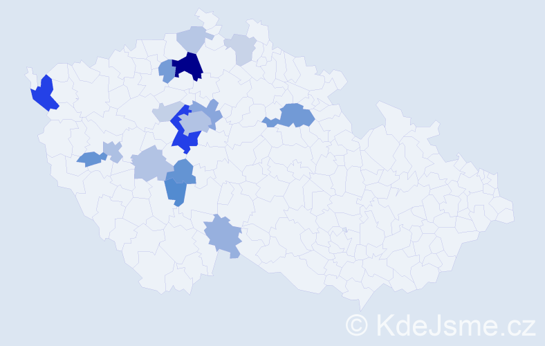 Příjmení: 'Kormundová', počet výskytů 45 v celé ČR