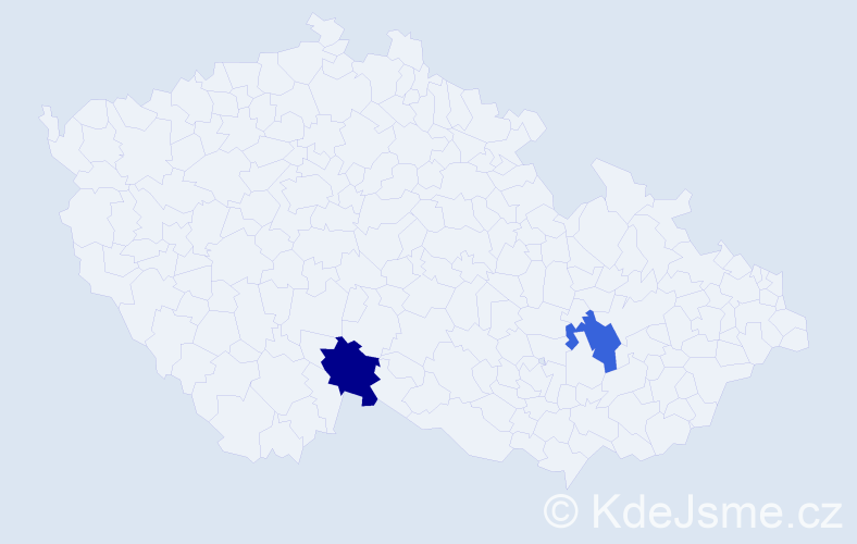Příjmení: 'Cernat', počet výskytů 2 v celé ČR