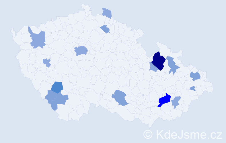 Příjmení: 'Paternová', počet výskytů 38 v celé ČR
