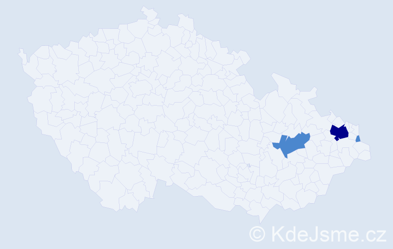 Příjmení: 'Hurňáková', počet výskytů 5 v celé ČR