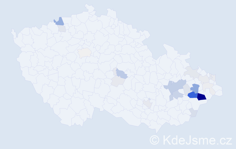 Příjmení: 'Chumchal', počet výskytů 97 v celé ČR
