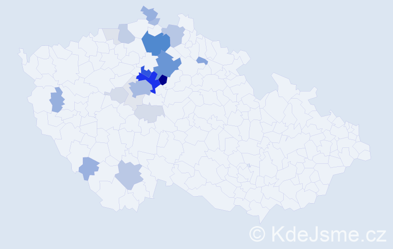 Příjmení: 'Houštecká', počet výskytů 105 v celé ČR