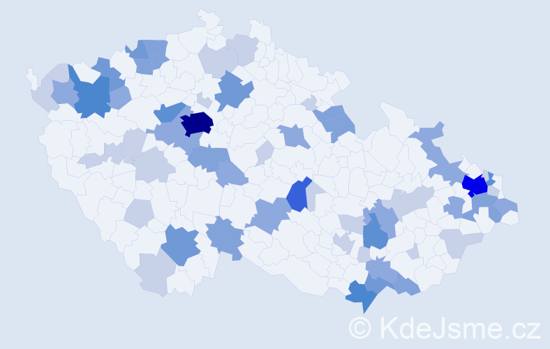 Příjmení: 'Takács', počet výskytů 154 v celé ČR