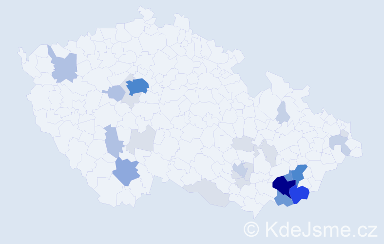 Příjmení: 'Bahula', počet výskytů 104 v celé ČR