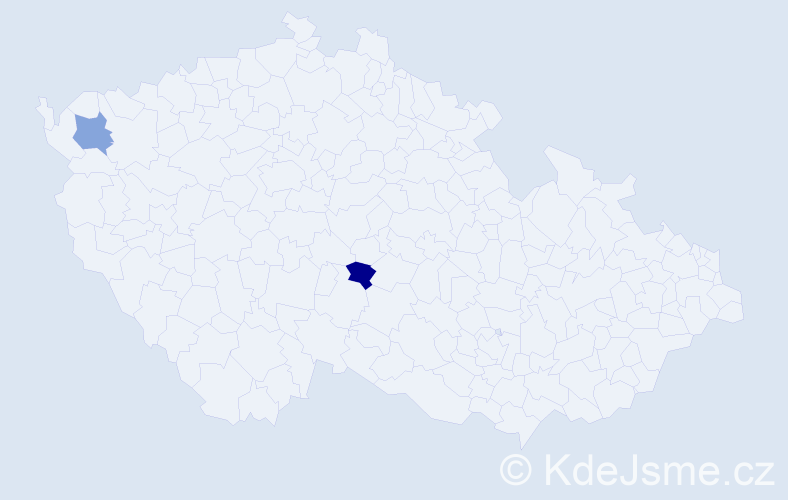 Příjmení: 'Metková', počet výskytů 2 v celé ČR