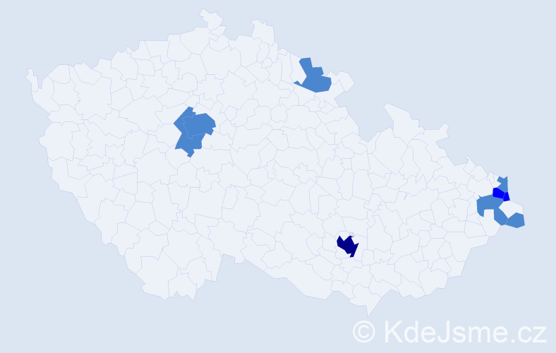 Příjmení: 'Klučinec', počet výskytů 13 v celé ČR