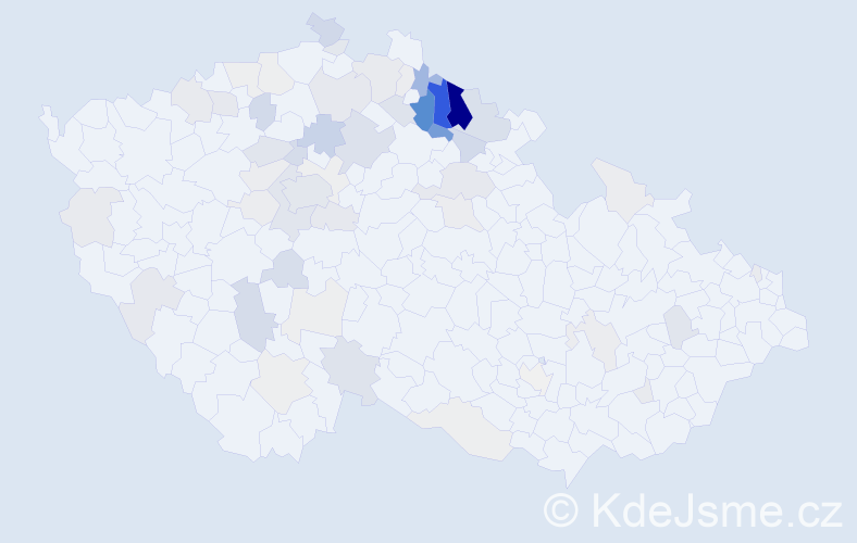 Příjmení: 'Mejsnarová', počet výskytů 223 v celé ČR