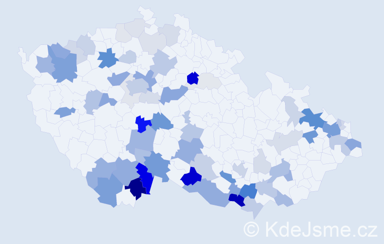 Příjmení: 'Gráf', počet výskytů 226 v celé ČR