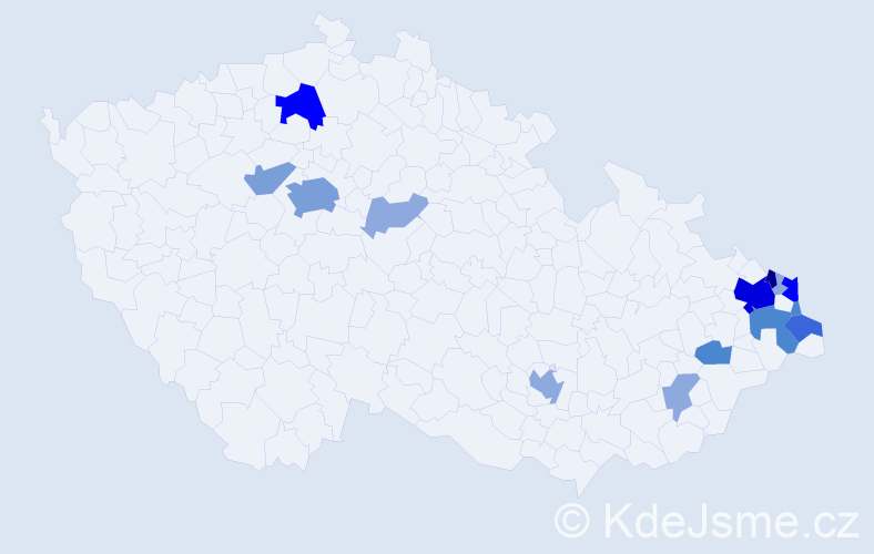 Příjmení: 'Dudzik', počet výskytů 44 v celé ČR