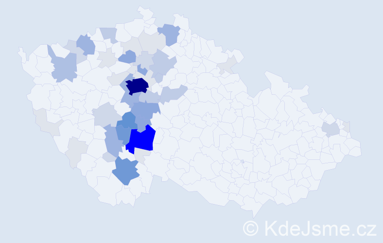 Příjmení: 'Slaba', počet výskytů 170 v celé ČR