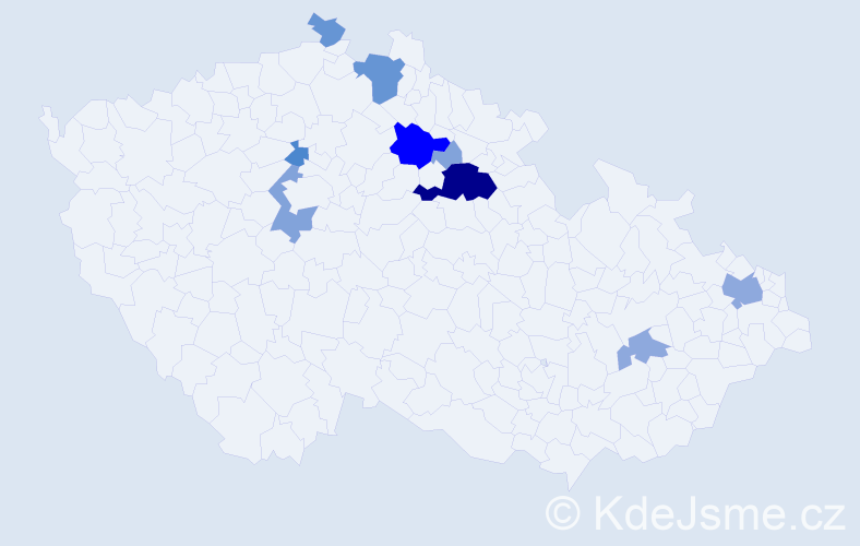 Příjmení: 'Kolc', počet výskytů 30 v celé ČR
