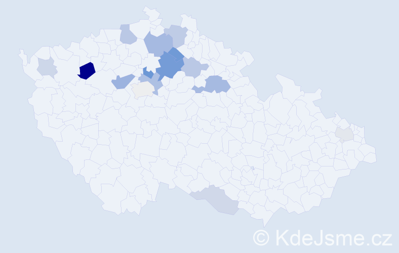 Příjmení: 'Bacovská', počet výskytů 30 v celé ČR