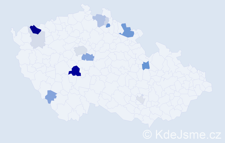 Příjmení: 'Tancibudková', počet výskytů 38 v celé ČR