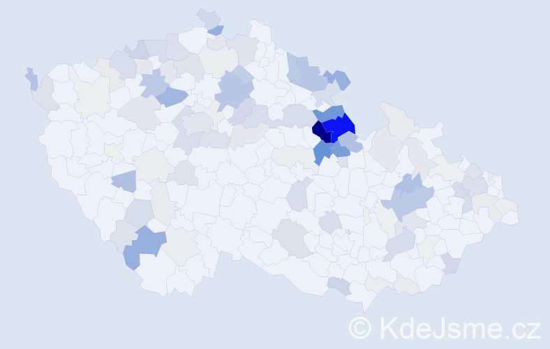 Příjmení: 'Myšáková', počet výskytů 357 v celé ČR