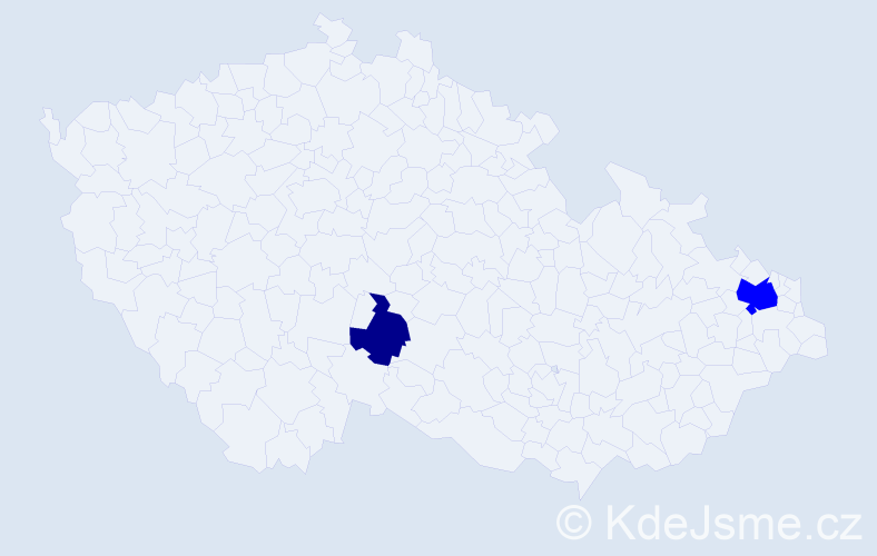 Příjmení: 'Nedělčev', počet výskytů 3 v celé ČR