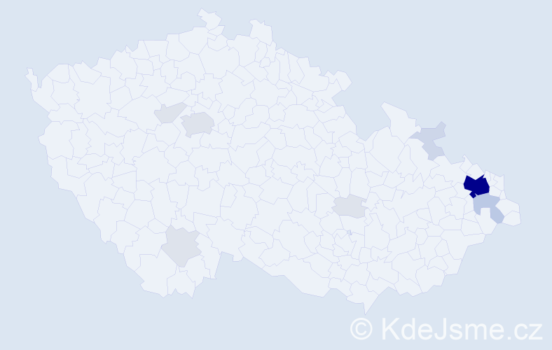Příjmení: 'Mandoková', počet výskytů 37 v celé ČR