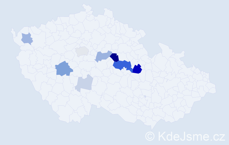 Příjmení: 'Tefr', počet výskytů 26 v celé ČR