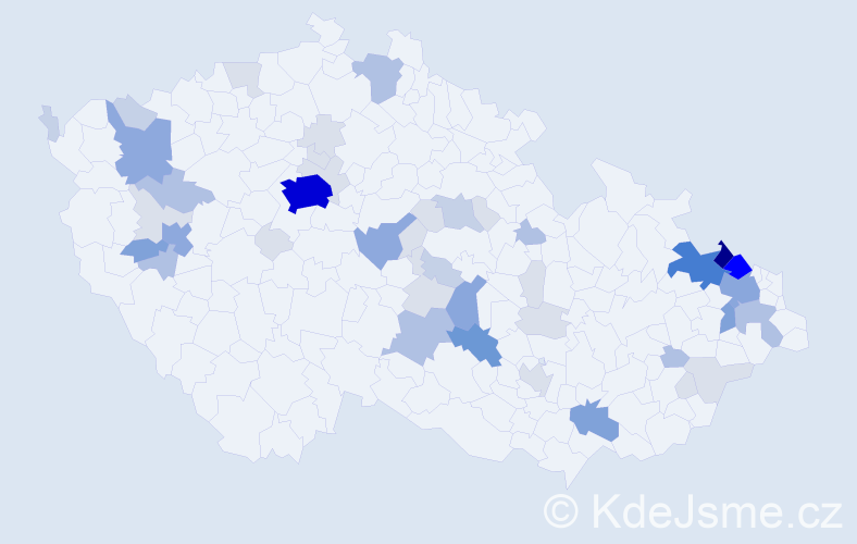 Příjmení: 'Stočková', počet výskytů 165 v celé ČR
