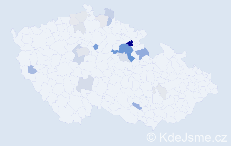 Příjmení: 'Knejp', počet výskytů 64 v celé ČR