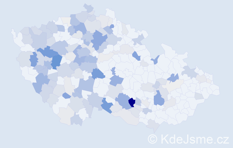 Příjmení: 'Bohuslav', počet výskytů 549 v celé ČR