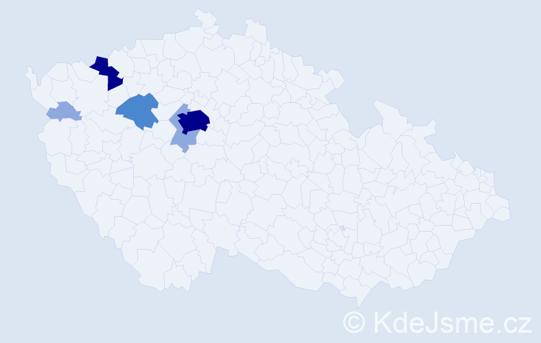 Příjmení: 'Domanjová', počet výskytů 17 v celé ČR