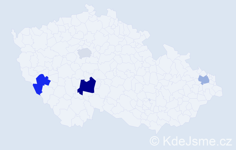 Příjmení: 'Bošňák', počet výskytů 5 v celé ČR