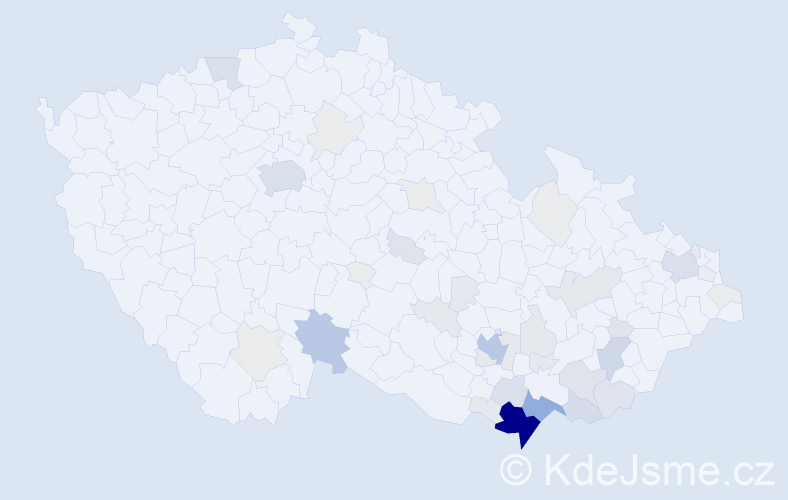 Příjmení: 'Balgová', počet výskytů 189 v celé ČR