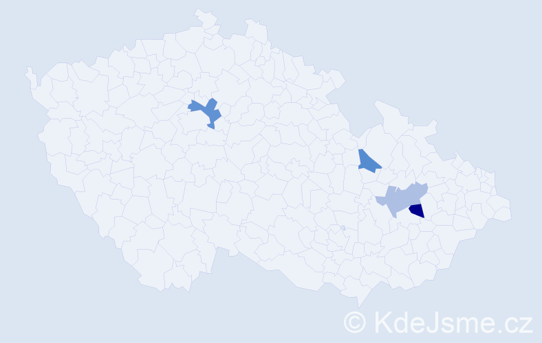 Příjmení: 'Kobek', počet výskytů 5 v celé ČR