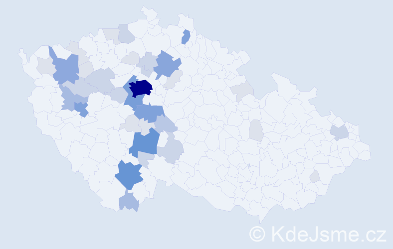 Příjmení: 'Kyptová', počet výskytů 127 v celé ČR