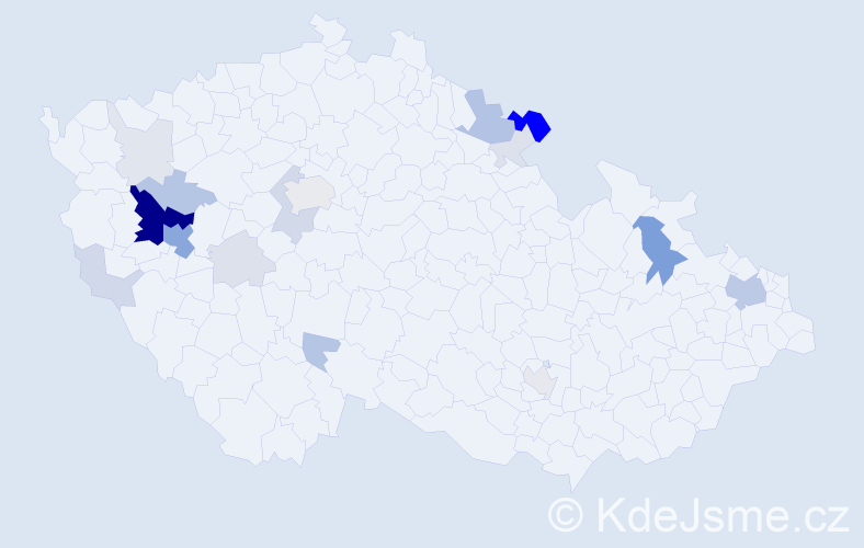 Příjmení: 'Les', počet výskytů 63 v celé ČR