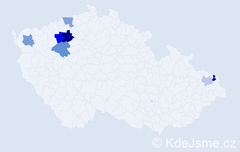 Příjmení: 'Dobda', počet výskytů 9 v celé ČR