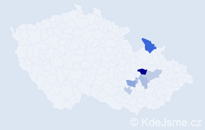 Příjmení: 'Seitler', počet výskytů 9 v celé ČR