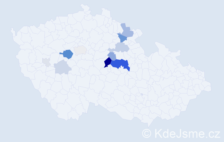 Příjmení: 'Trávnička', počet výskytů 30 v celé ČR