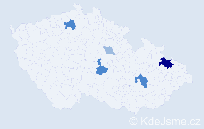 Příjmení: 'Míška', počet výskytů 11 v celé ČR