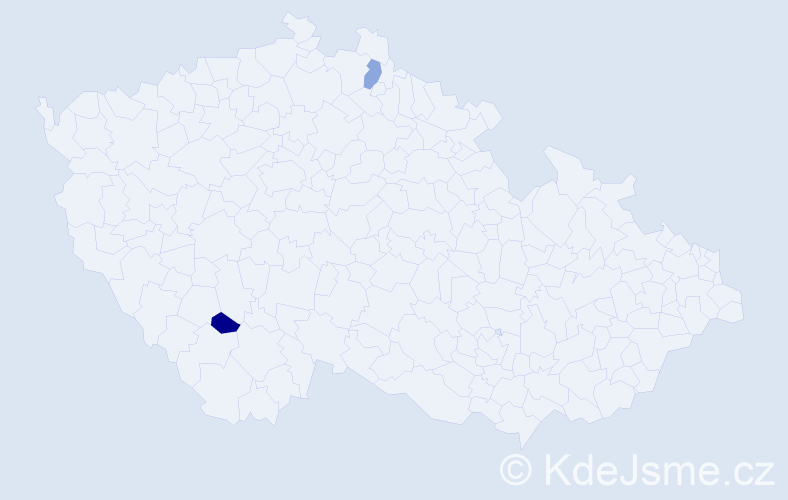 Příjmení: 'Kunevych', počet výskytů 2 v celé ČR